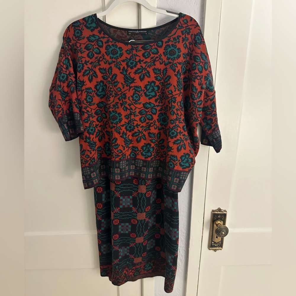 Peruvian Connection Multicolor Knit Skirt Set
